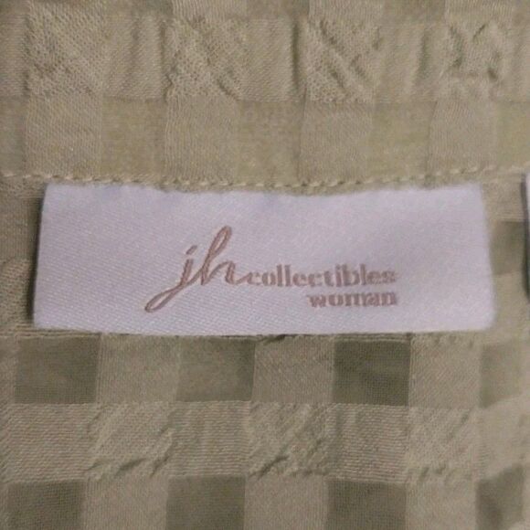 JH Collectibles Women’s Button Up Top Sz 3X Green Sheer Boho Cottagecore Slits - Picture 6 of 8